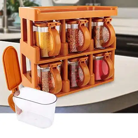 Master Chef 3 Tier Spice Rack with 6 Jars – Kitchen Organizer Set