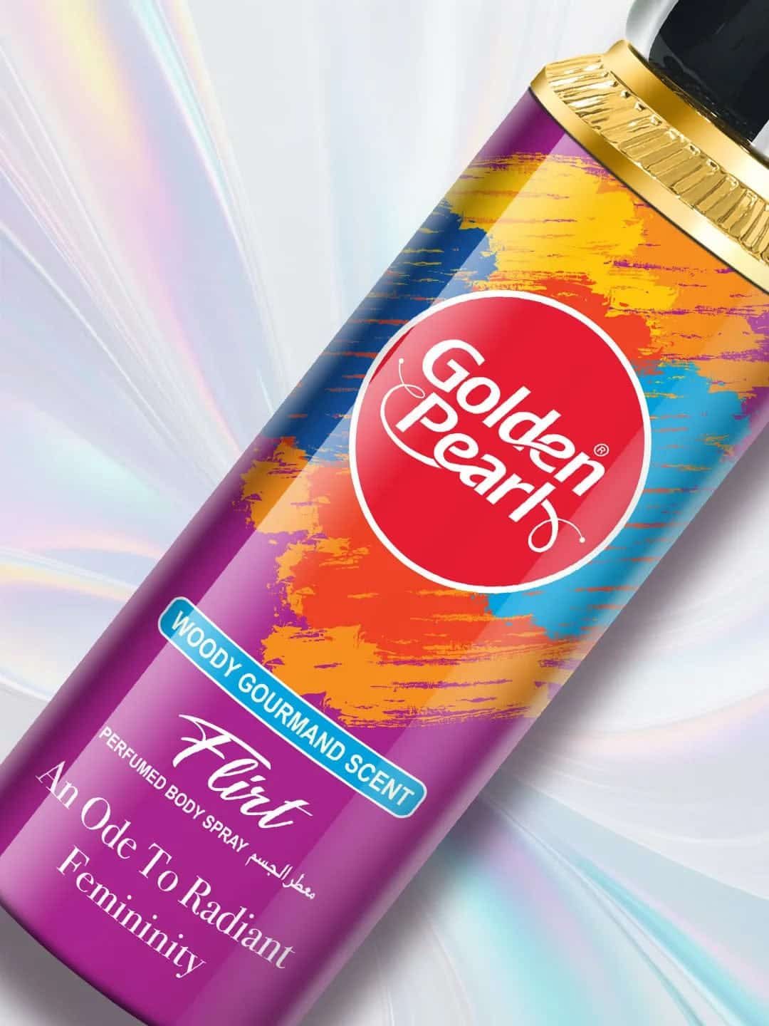 Golden Pearl Romance Body Spray for Women – Peach Blossom & Raspberry Perfumed Body Spray Long Lasting Woody Gourmand Fragrance