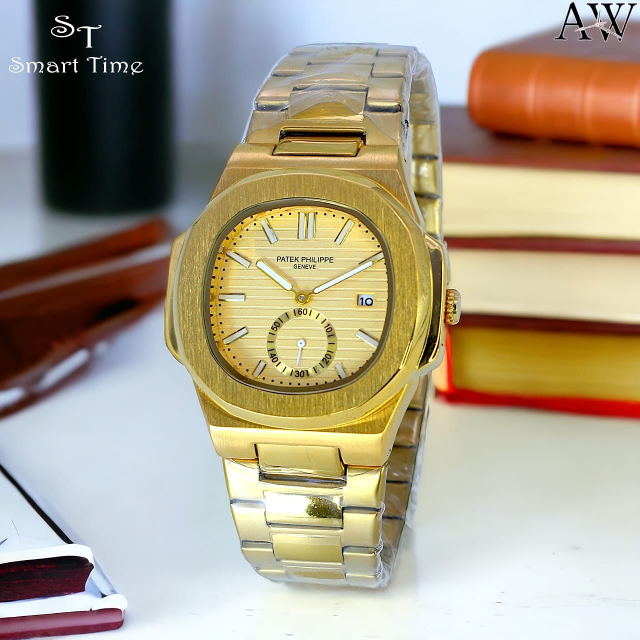 Golden Wrist Watch for Men – Premium Luxury Gold Stainless Steel Strap Elegant Formal Watch for Business, Casual & Party Wear