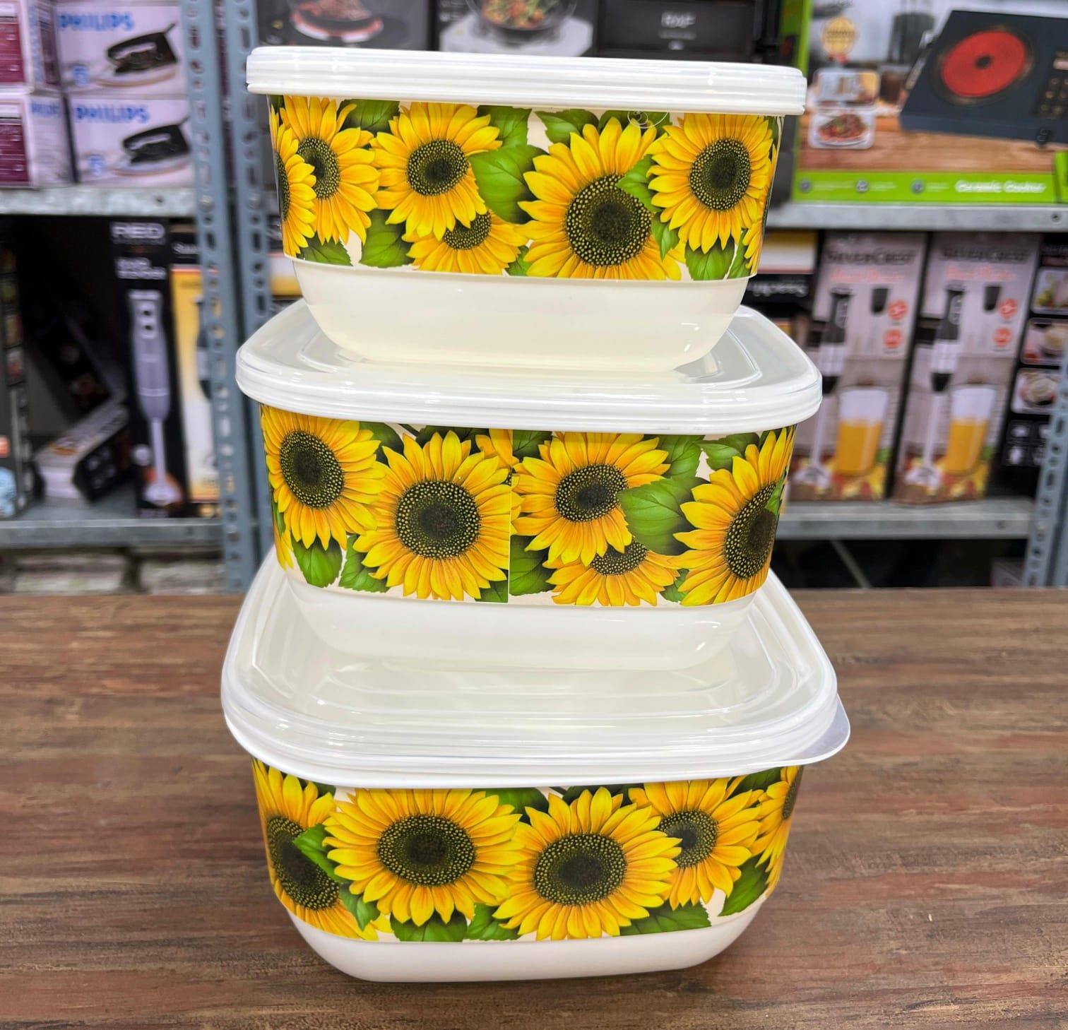 Plastic Food Container Set 3pcs – Airtight Kitchen Storage Boxes with Lids