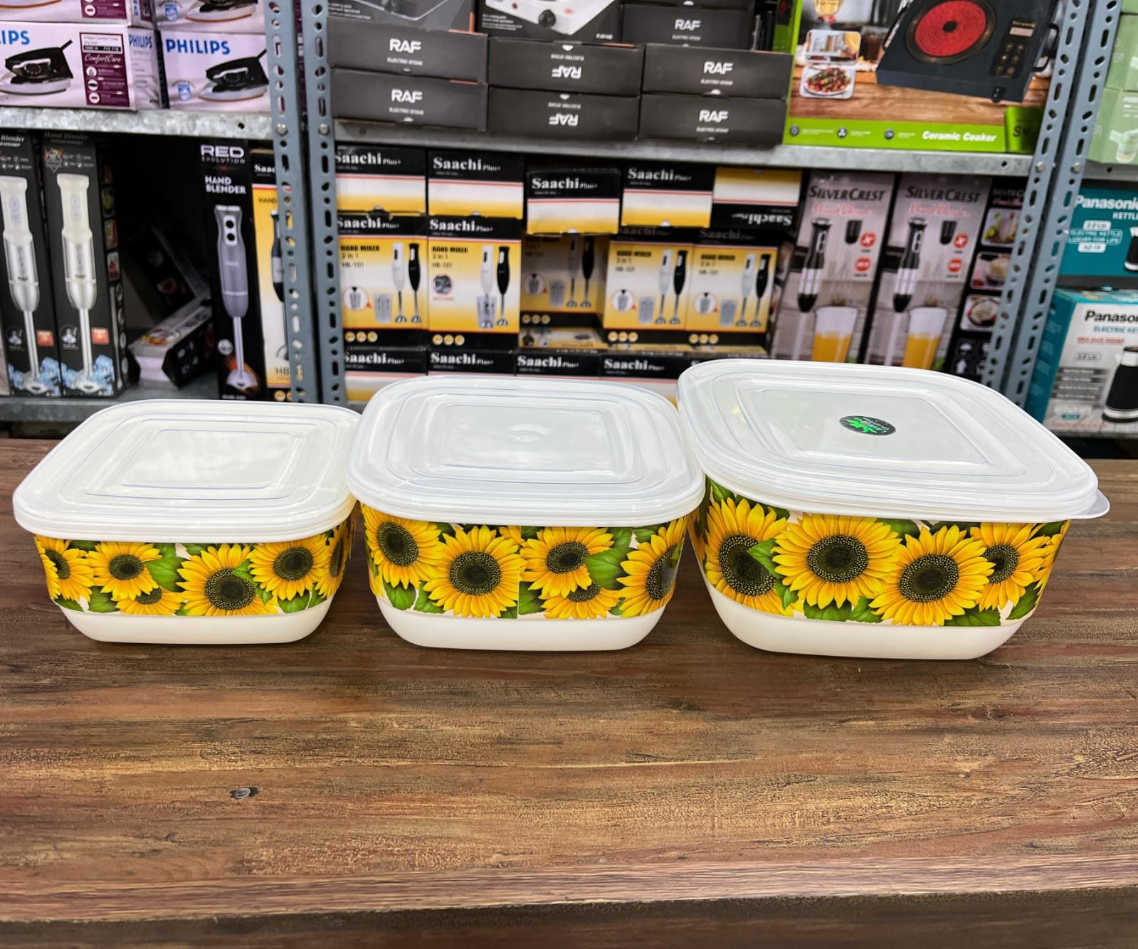 Plastic Food Container Set 3pcs – Airtight Kitchen Storage Boxes with Lids
