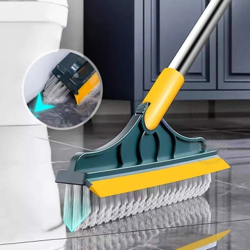 Floor Scrubber Brush with Wiper – Long Handle Multipurpose Cleaning Brush