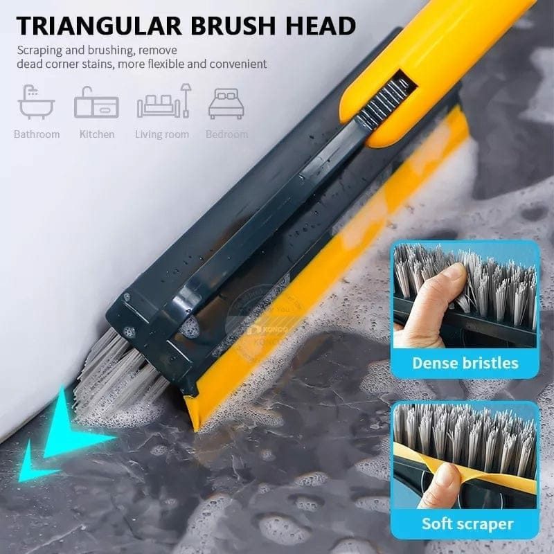 Floor Scrubber Brush with Wiper – Long Handle Multipurpose Cleaning Brush