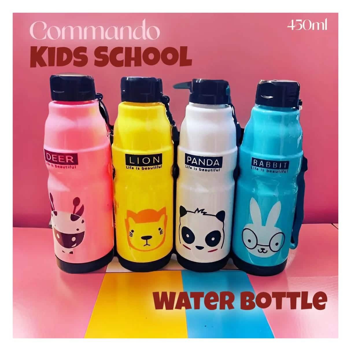 Kids Water Bottle Cartoon Panda School Bottle Leak Proof with Strap